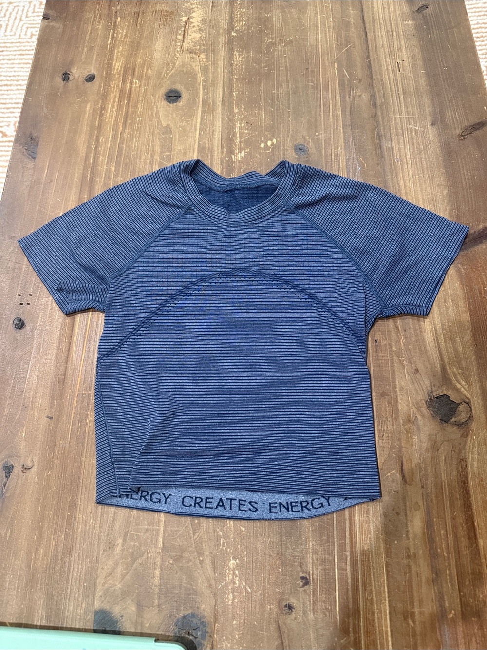 lululemon athletica Navy Striped Short Sleeve Athletic Tee